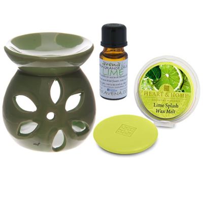 Lime Oil Burner Gift Set in Box